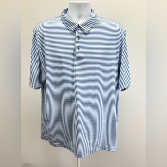 PRO TOUR Men's classic blue and white stripe Cool Play golf polo size XL - Picture 1 of 12